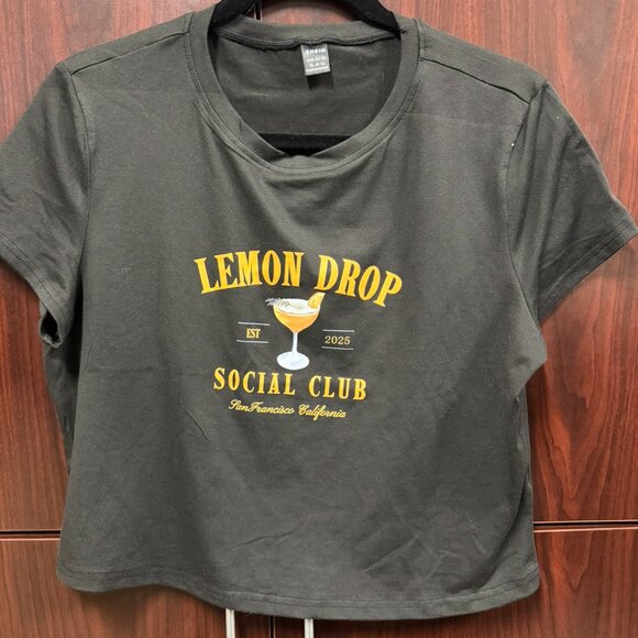 SHEIN "Lemon Drop" Martini Crop Top - Women's Large - Picture 1 of 2